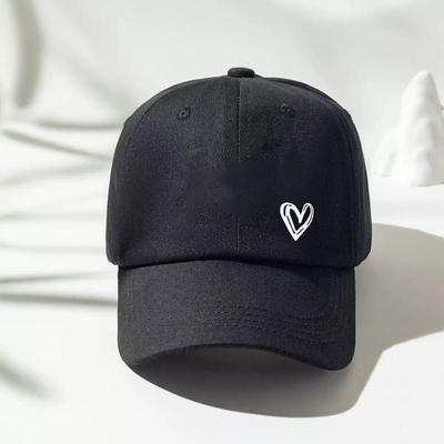 Entenschnabelhut mit herzförmigem aufgedrucktem Sonnenschutzhut, modische und vielseitige Baseballkappe mit Ponytail-Öffnung, für Damen und Herren, Outdoor