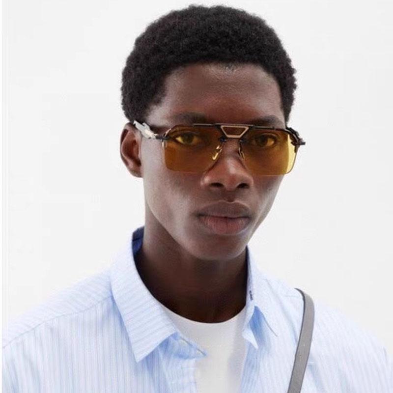 Classic Rivet Rimless Pilot Sunglasses For Men Women Luxury Designer Vintage UV Protection Driving Travel