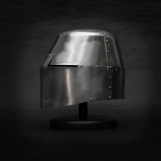 14th Century Great Helmet with Stand Medieval Crusader Knight Steel Armor Helmet for LARP, SCA, Reenactment Cosplay Gift