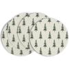 4 Stuks Groene Kerstboom Ronde Placemats 14 Inch - Feestelijke Winter Tafelmatten voor Eetkamerdecoratie