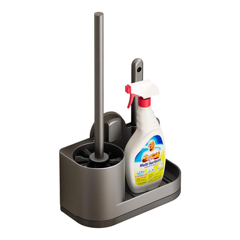 

Cmaos Wall-Mounted Suction Cup Toilet Brush with Crevice Brush