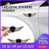 2026 Heißer Autoaufkleber Neu 3D-Flügel Metallschild Logo Metallaufkleber Dekorieren Autozubehör Für Peugeot 206 207 307 3008 2008 308
