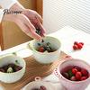 Fruit Washing Bowl Ceramic Berry Bowl, Swirl Design Rinse Colander with Handle Food Safe Washer And Drain Holes, Cleaning for Tomatoes Grapes