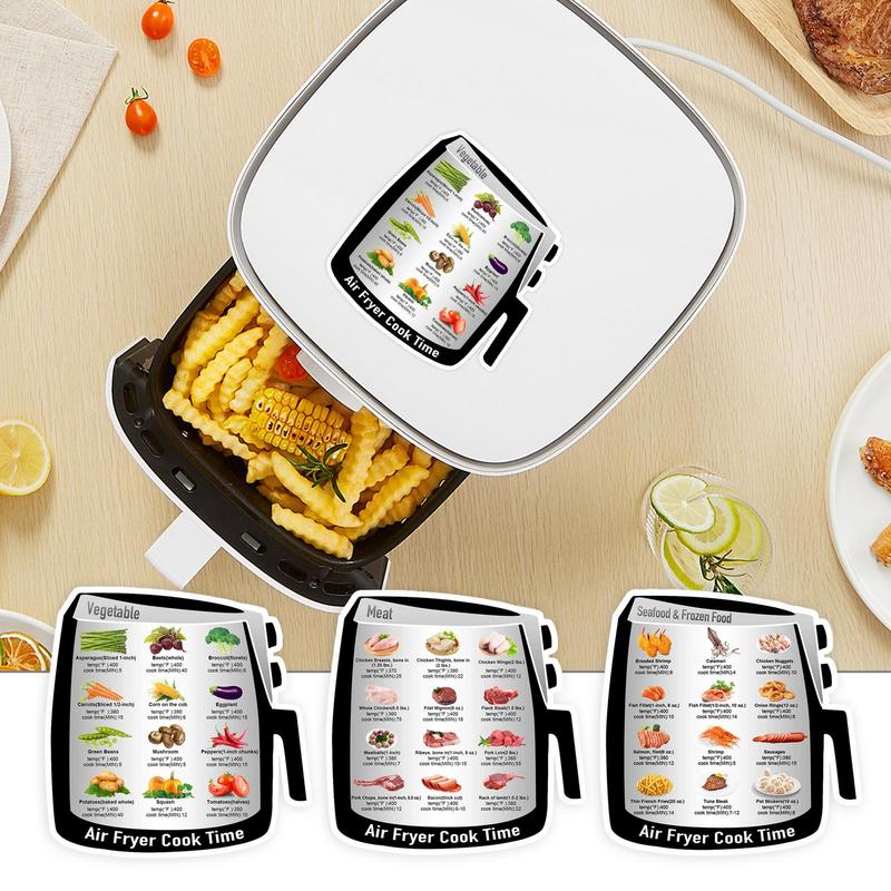 Air Fryer Magnetic Air Fryer Cook Times Quick Reference Guide Frying Magnet Chart Kitchen Guide Cookbook