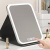3 Colors LED Desktop Makeup Mirror with Light Women Female Portable Touch Screen Dressing Mirror Fill Light for Home Bedroom