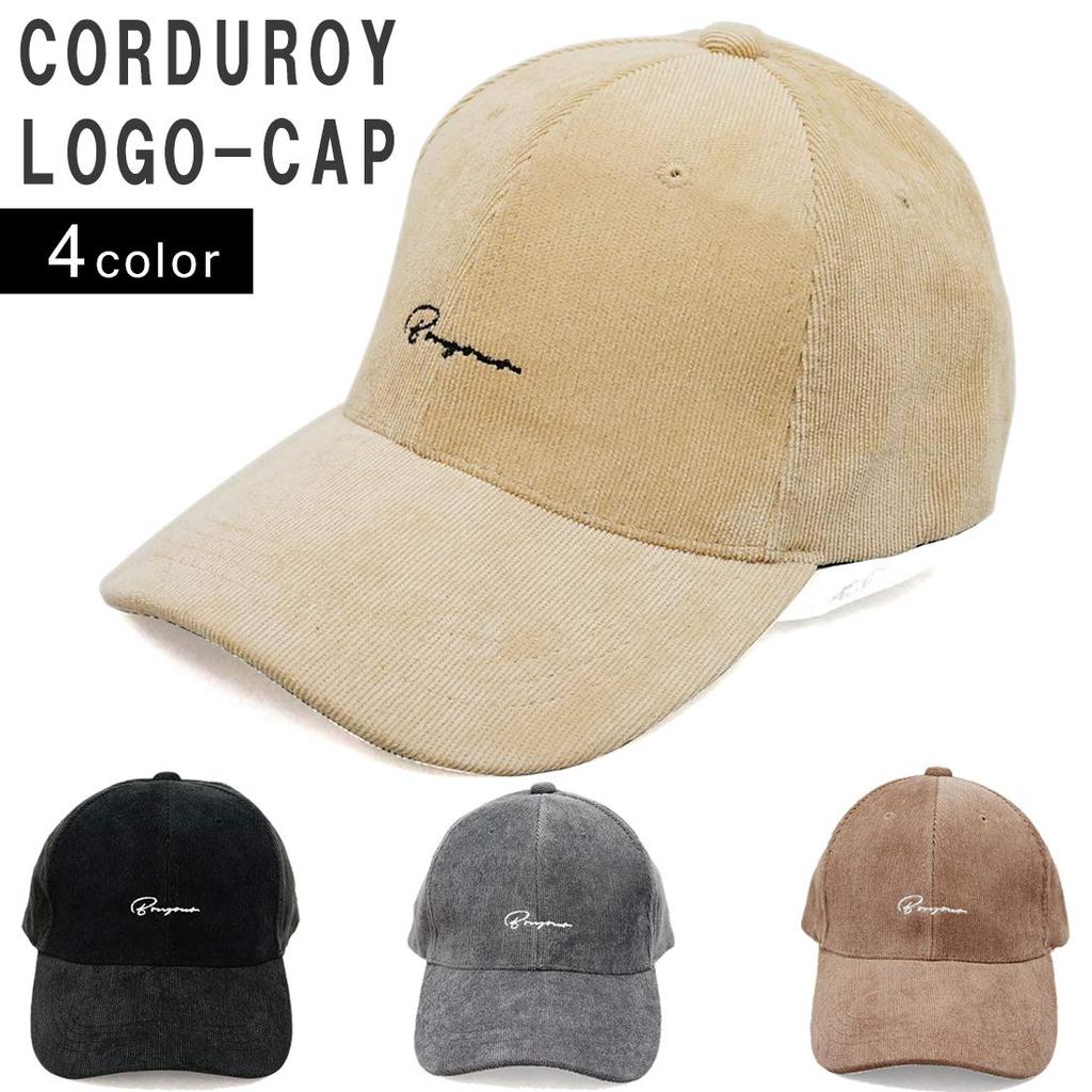 Keys Corduroy Cap with Embroidered for Men and Women Logo, Polyester, Beige,