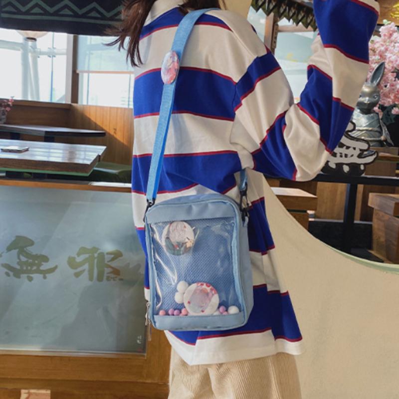 Mini Crossbody Bags for Women Cute PVC Transparent Small Clear Pink Ita Bag Black White Women's Shoulder Purse Handbag