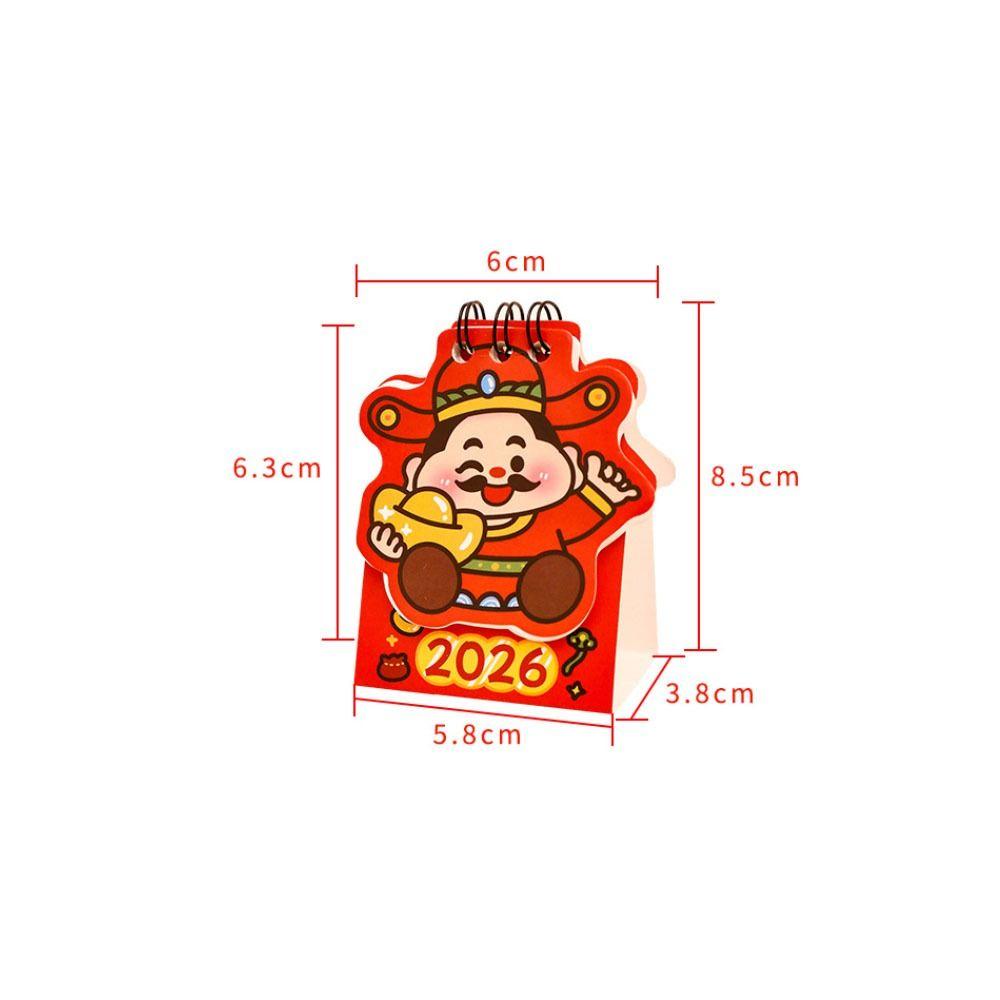 Red Mini Calendar Cartoon Schedule Planner Creative 2026 Coil Calendar  Office School Home