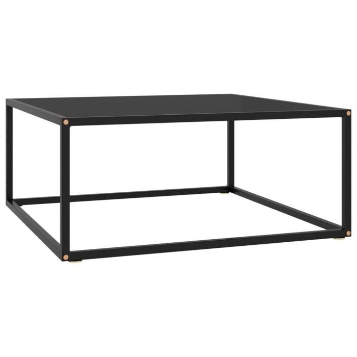VidaXL Table basse Noir avec verre noir 80x80x35 cm
