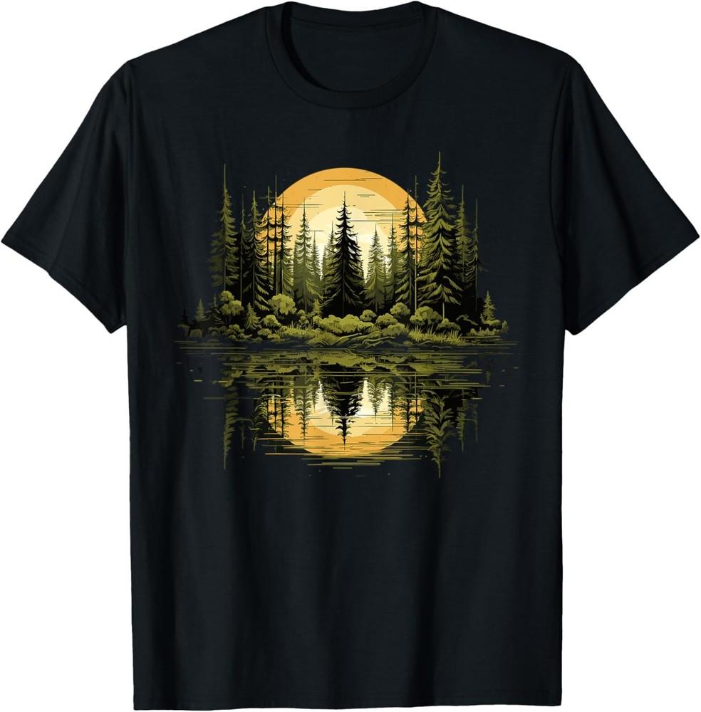 Nature Reflection Forest Trees Outdoor Wildlife T-Shirt Unisex T-Shirt M
