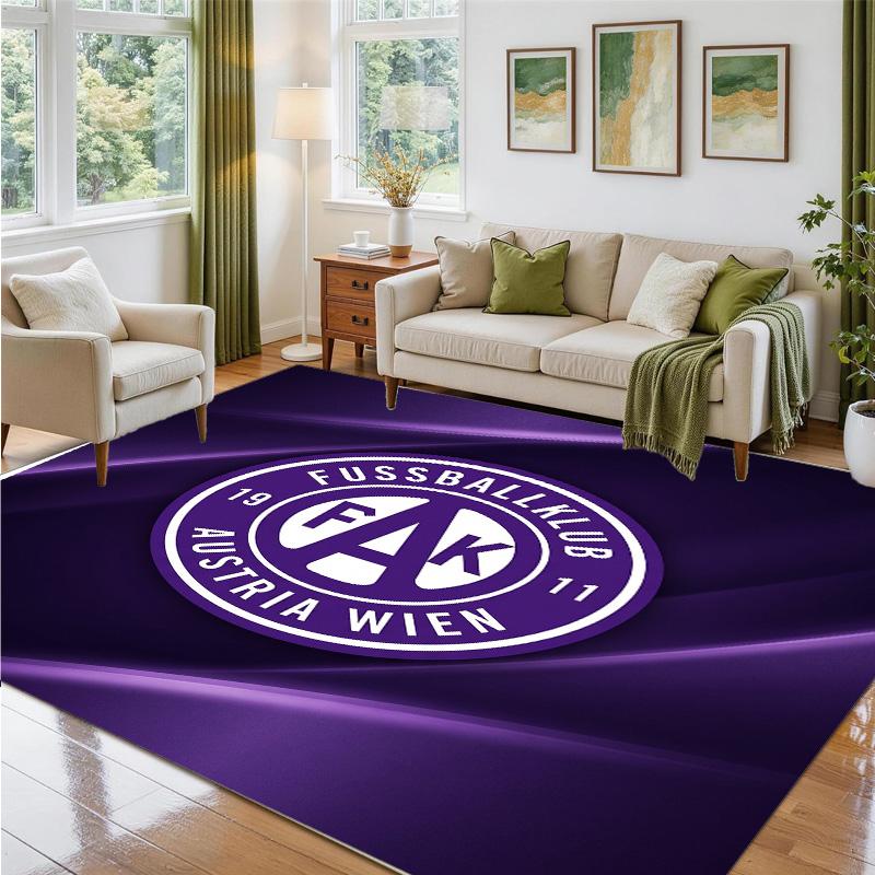 Austria Wien FC Design Crystal Velvet Rug Soft Decorative Mat for Bedroom Entrance