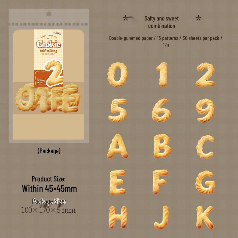 Ketchup Girl Cookie Crumble Series: Warm Healing Realistic Cookie Hard Card Sticker Pack - 4 Styles