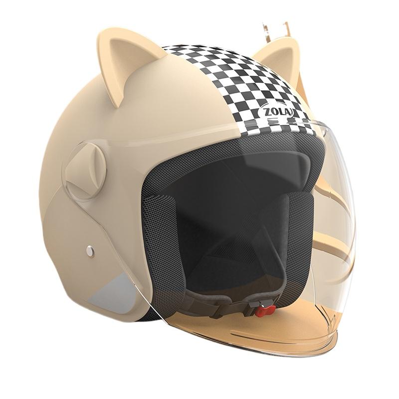 Winter Helmet Belt Scarf Electric Car Helmet Men and Women Universal Cat Ear Helmet Hard Hat