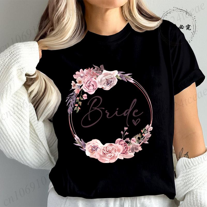 Bridal Graphic T Shirt for Women T Shirt Bride Team Tshirt Bride To Be Fashion T Shirt Women Bachelorette Party TShirt Tops T01
