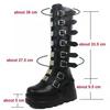 Gothic Platform Knee High Boots Punk Black Sexy Motorcycle Shoes  Halloween Cosplay Women Shoes  De Mujer