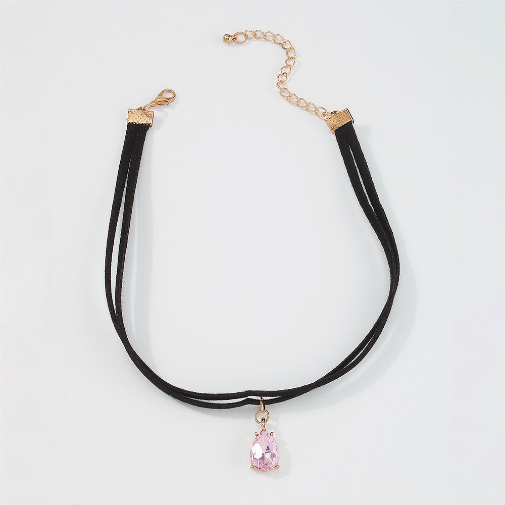 Tooxika Glass Diamond Temperament Double Layer Collarbone Chain Retro Short Personalised Necklace