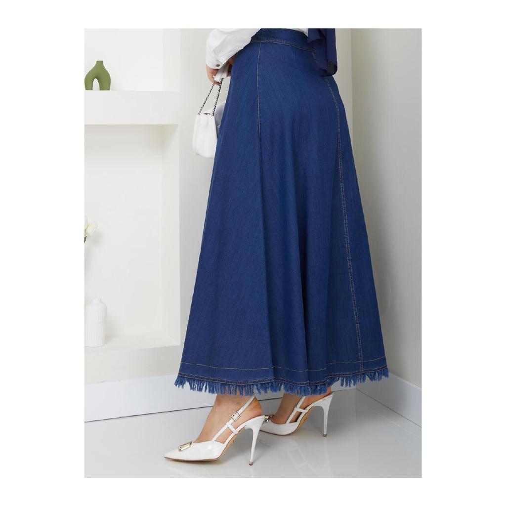 Women's Slim Loose Denim Long Flared Skirt 52015
