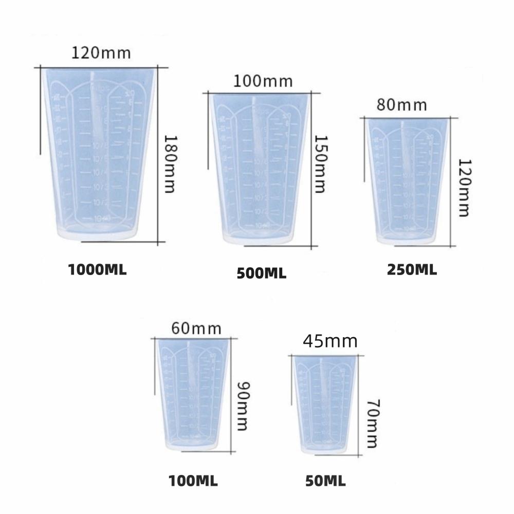 50ML-1000ML Graduated Measuring Cup Triangle Transparent Liquid Container Epoxy Resin Silicone Silicone Molds
