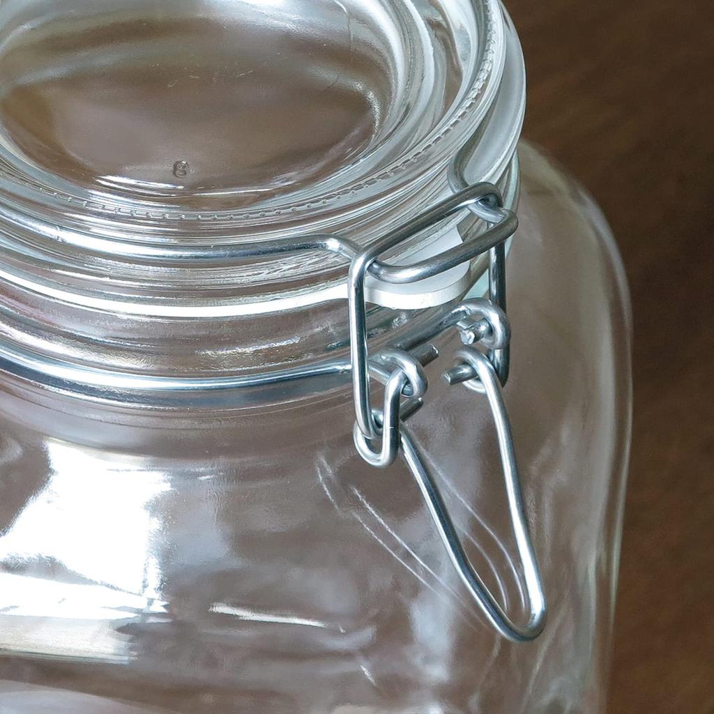 ADERIA Food Jar BOR Square Shape 500ml 6 Pieces Made In Italy Storage Container Glass Canister Sealed Container Condiment Jar Sealed Coffee Beans