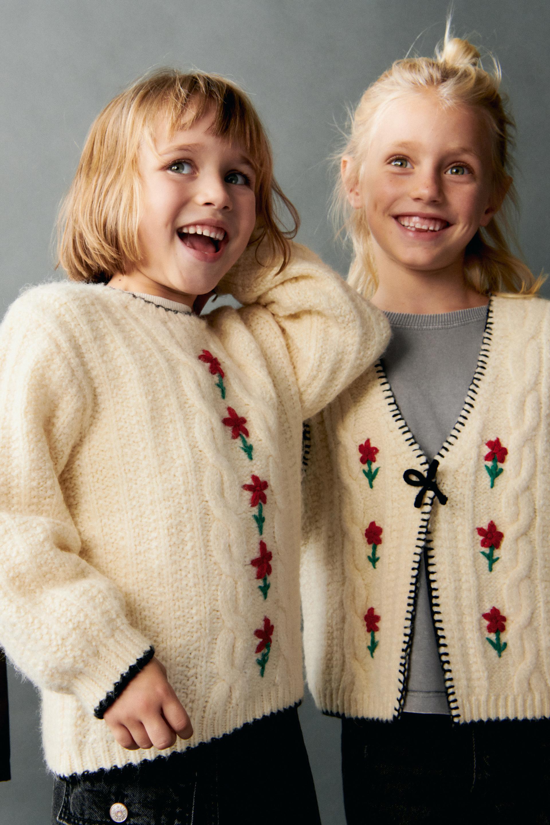 

ТРИКОТАЖНЫЙ СВИТЕР С ЦВЕТОЧНОЙ ВЫШИВКОЙ