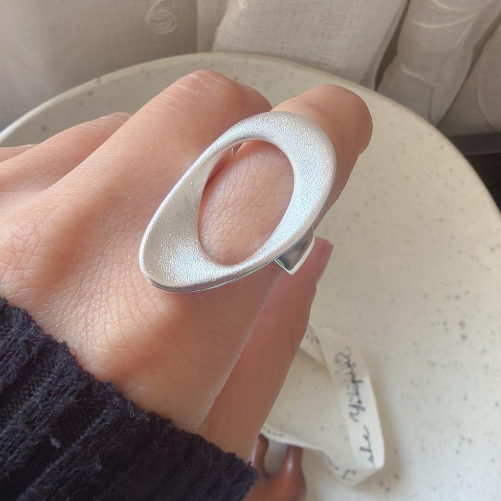 Xiaomi 925 Sterling Silver Rings for Women Couple Minimalist Handmade Round Interware Lines Ring Fine Jewelry Gift Prevent Allergy