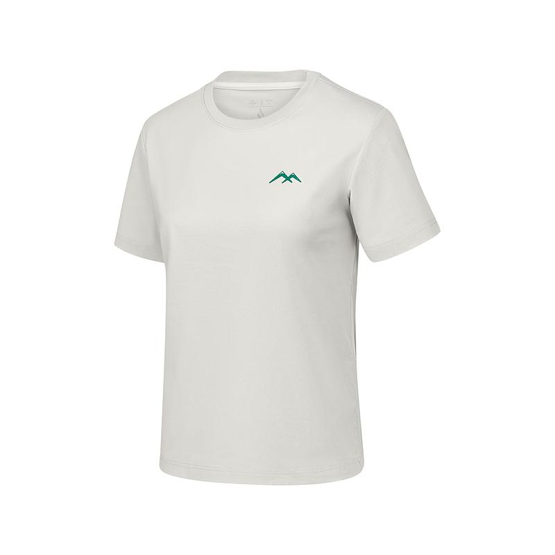 Skechers Solona Outdoor Quick-Dry Series Breathable Minimalist Comfortable Letter Short Sleeve T-Shirt Women tops Full-Moon-Gray P225W127-00KV S