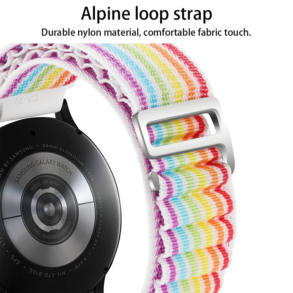 Bandes Boucle en Nylon pour Samsung Galaxy Watch 7 6 5 4 40mm 44mm 5 pro 45mm Bracelet de Poignet Galaxy Watch FE 6 Classic 43mm 47mm Bracelet