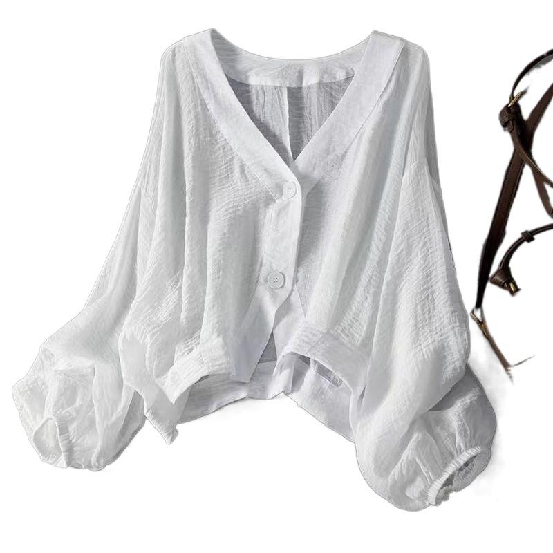 Summer Short Shawl Outerwear Cardigan Fashionable Versatile Thin Chiffon Long Sleeve Shirt Top Sunscreen Women's Appare