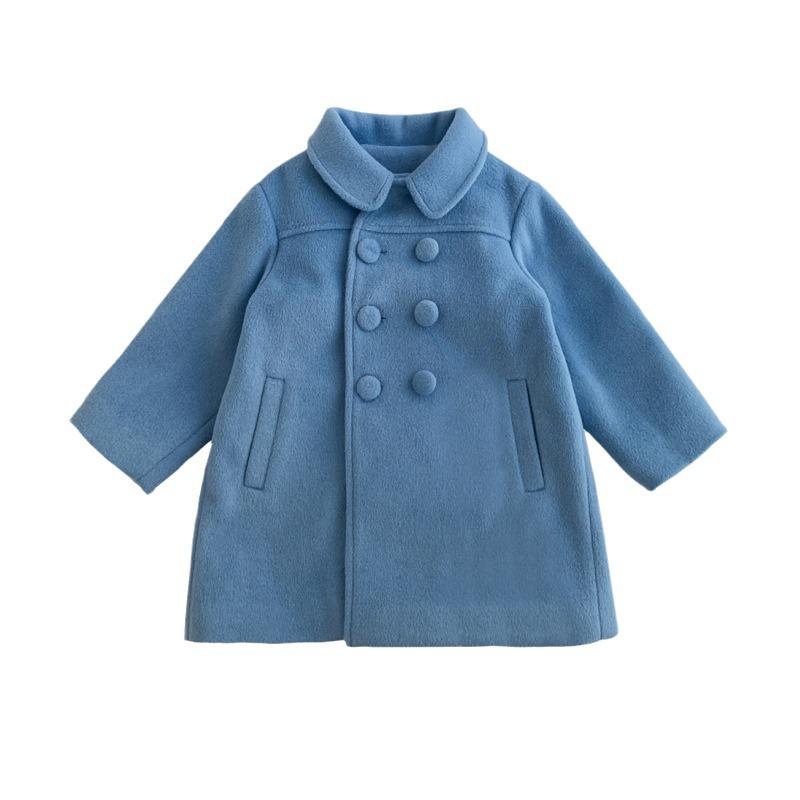 Very Fishy Girls' Thick Double-Breasted Winter Wool Coat ET203