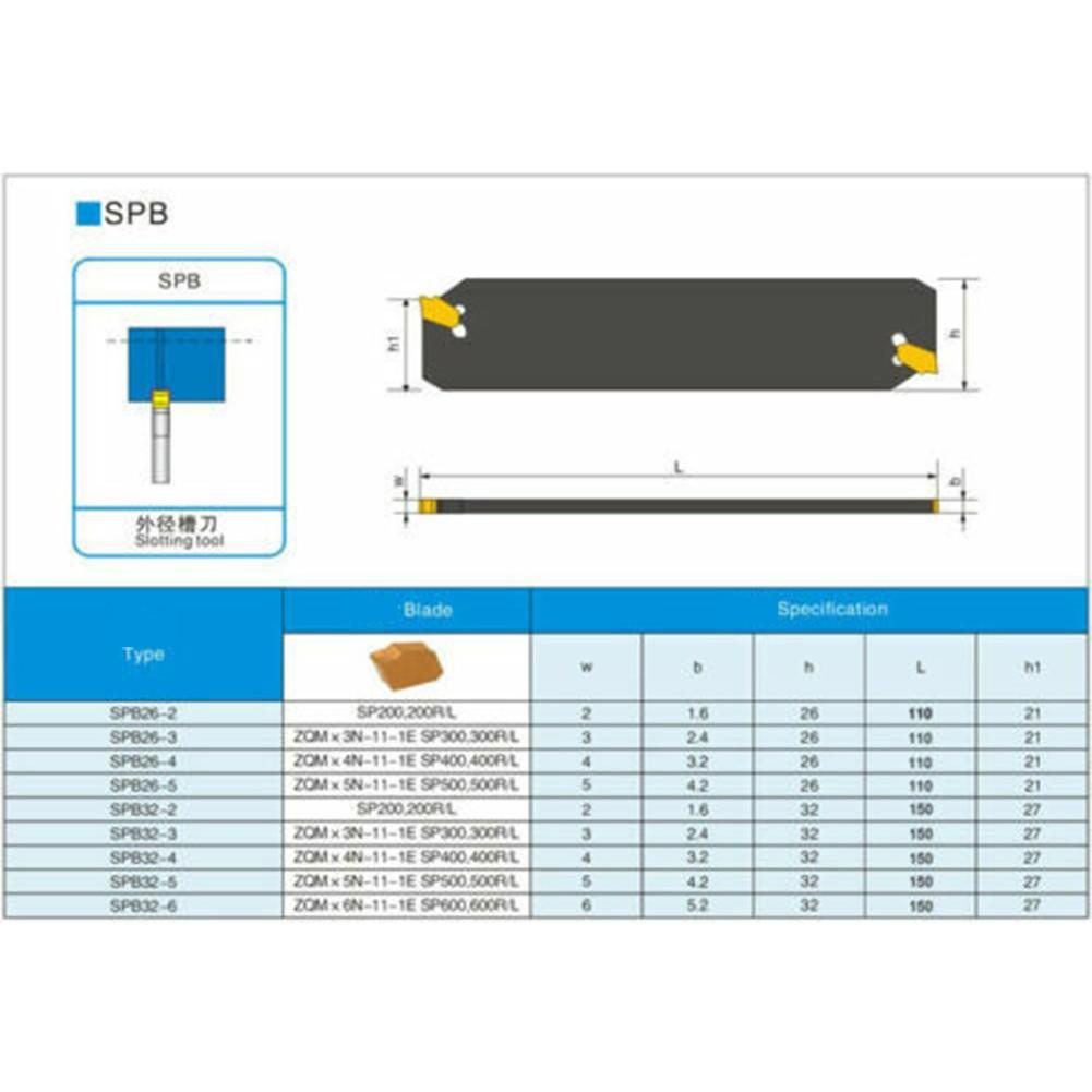 SPB426-S SPB26-4 Abstechmeißel Breites Schneidwerkzeugschaft + SP400 4mm Einsatz