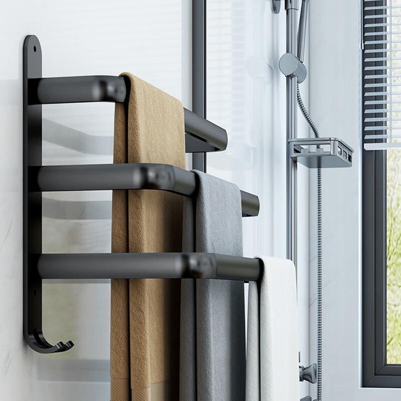 Wall-Mounted Space Aluminum Towel Rack & Shelf