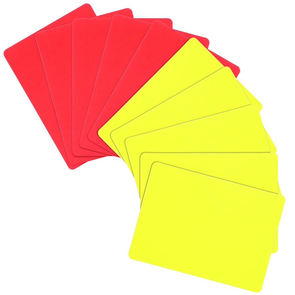 NUOLUX Referee Cards, Warning Cards, Soccer Red Cards, Yellow Cards, 10-Pack, Light-Surfaced PVC Referee Equipment Set for Football, Futsal, and More