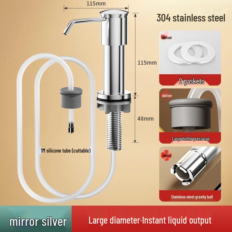 Distributeur de Savon et Détergent de Cuisine Aquarium avec Tube d'Extension