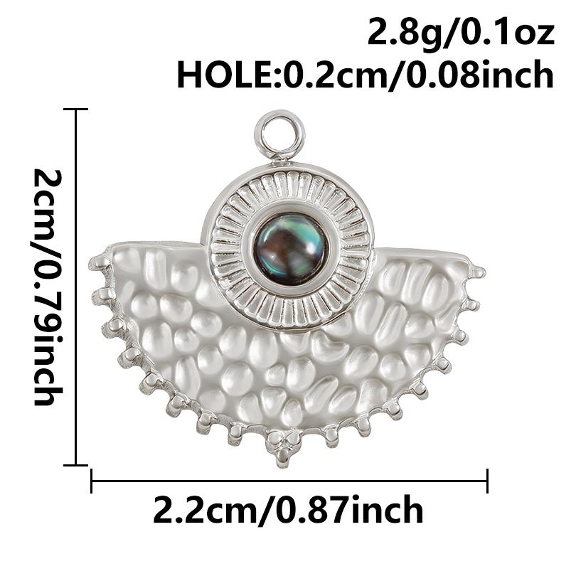 2pcs Sea Accessories Abalone Shell Pendant Love Heart Sun Oval Geometric Stainless Steel Oil Dripping Charms For Jewelry Making