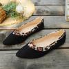 Fashion Pointe Toe Spring Summer Flat Fashion Ladies Shoes Slip-on Size Retro Comfortable Leopard Shoes Women Flats Woman Casual Shoes