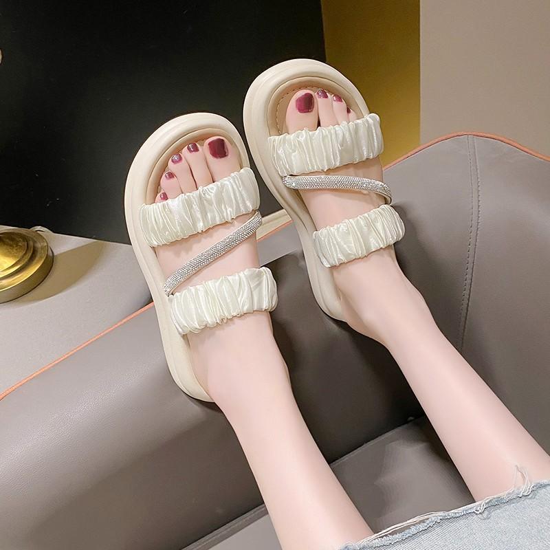 Oberbekleidung Dicke Sohle Hausschuhe Damen Sommer Casual Urlaub Strand Ein Wort Drag Fairy Sandalen Damenmode Damen Sommer Atmungsaktive Schuhe