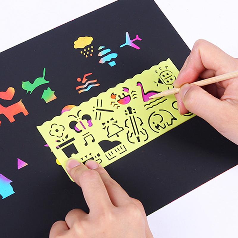 10/20/40 יחידות נייר גירוד 16K/32K קשת בענן ציור גירוד רב-תכליתי נייר גירוד DIY ציוד משרדי ותרבותי TMZ