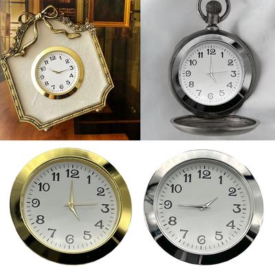 2-1/8Zoll(55MM) Uhrwerk-Einsatz Uhrenkopf Mit Arabischen Ziffern Rund Gold/Silberfarbene Einfassung Für Luxuriöse Und Elegante Zeitmesser