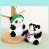 Cute Panda Stuffed Animal Keyring With Short Plush Material For Travel And Car Accessories
