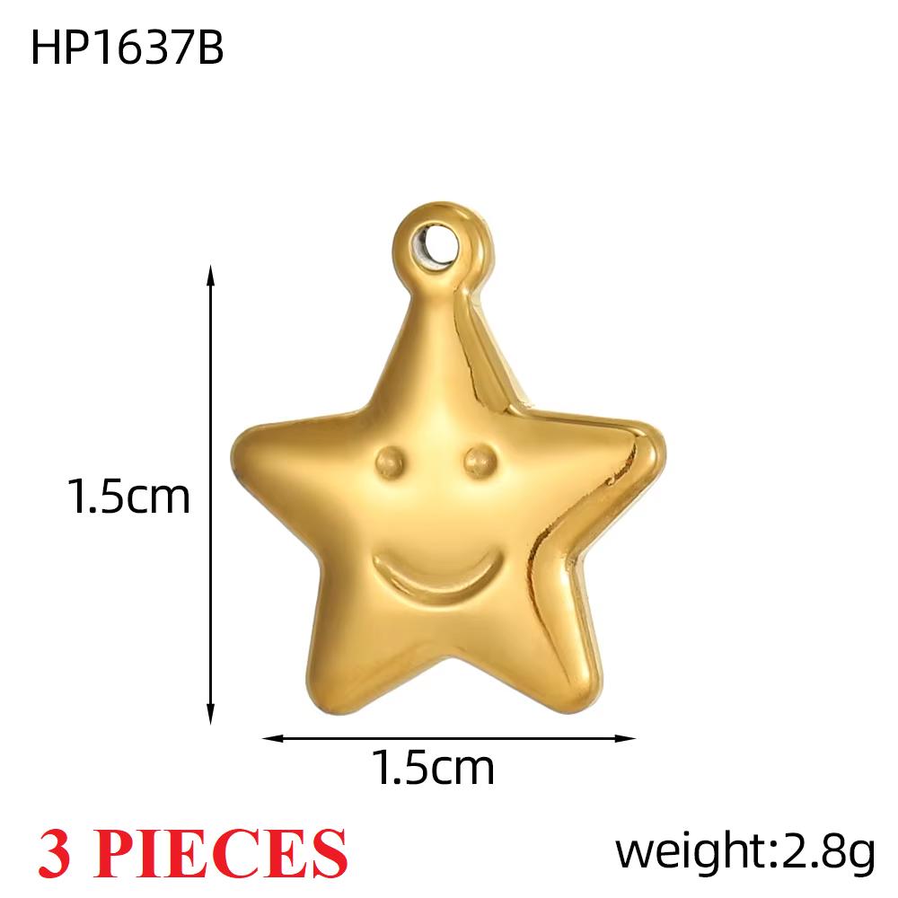 3PCS/LOT CARLIDANA Gold Plated Enamel Charms, Sun Star Boots Halloween Pendants, Stainless Steel DIY Jewelry With Clasp