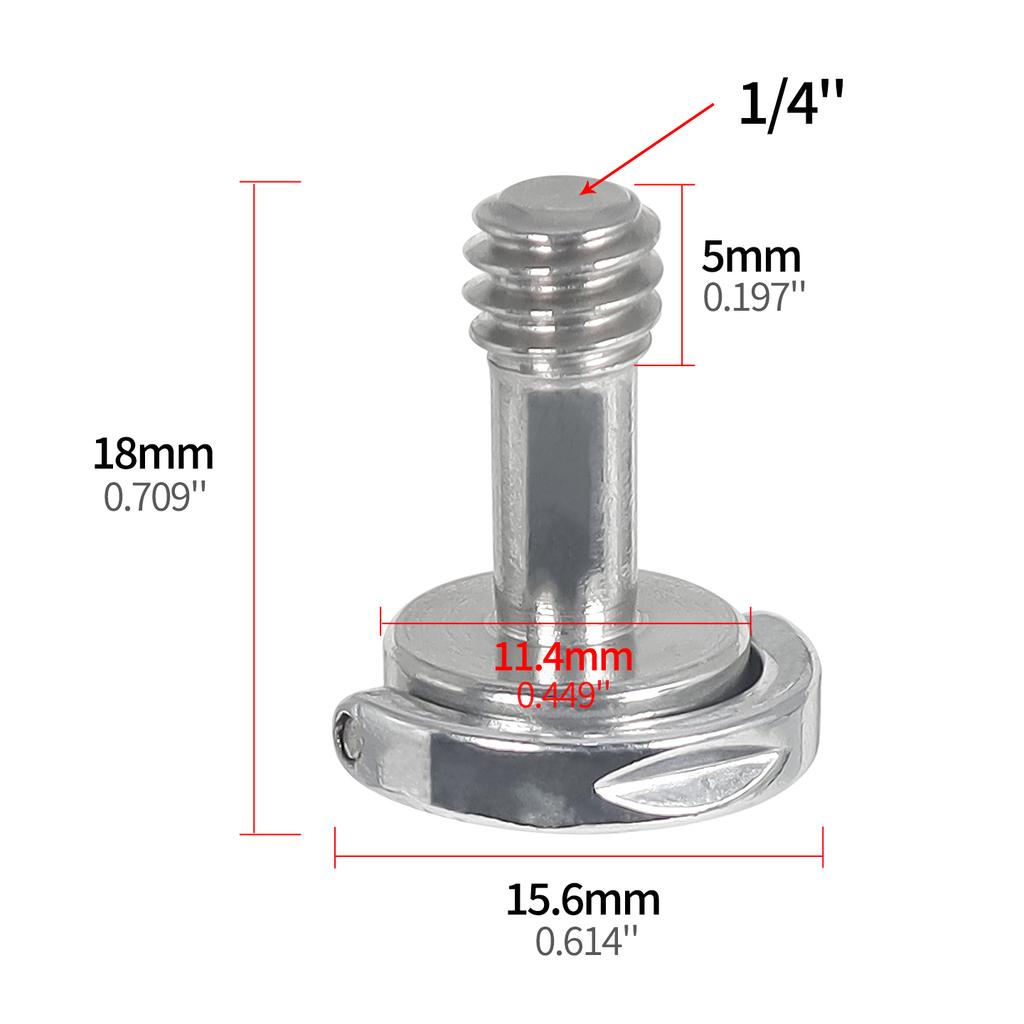 1/4" 3/8" Screw Stainless Steel Thread D-Ring DSLR Camera Cage Quick Release Plate Screw Tripod Mic LED Flash Light Fixing Mount