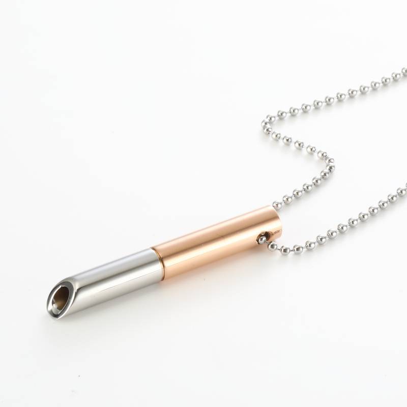 Meditation Breathing Stress-relieving Whistle Anxiety Stainless Steel Pendant Necklace
