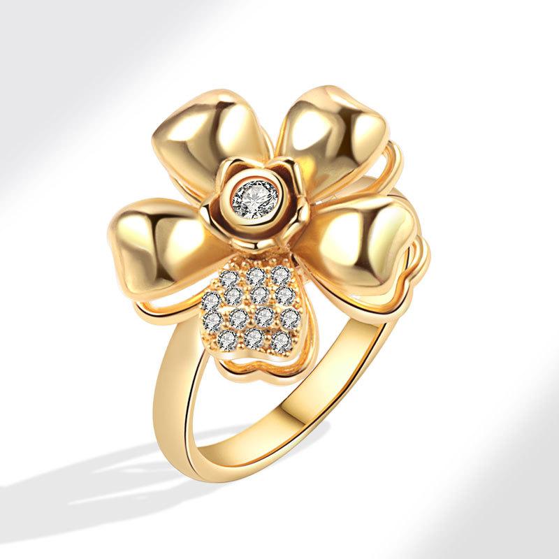 2025 Sunflower Rings For Women Gold Crystal Anxiety Relife Spinning Anti Stress Rotating Ring Trendy Jewelry Gifts