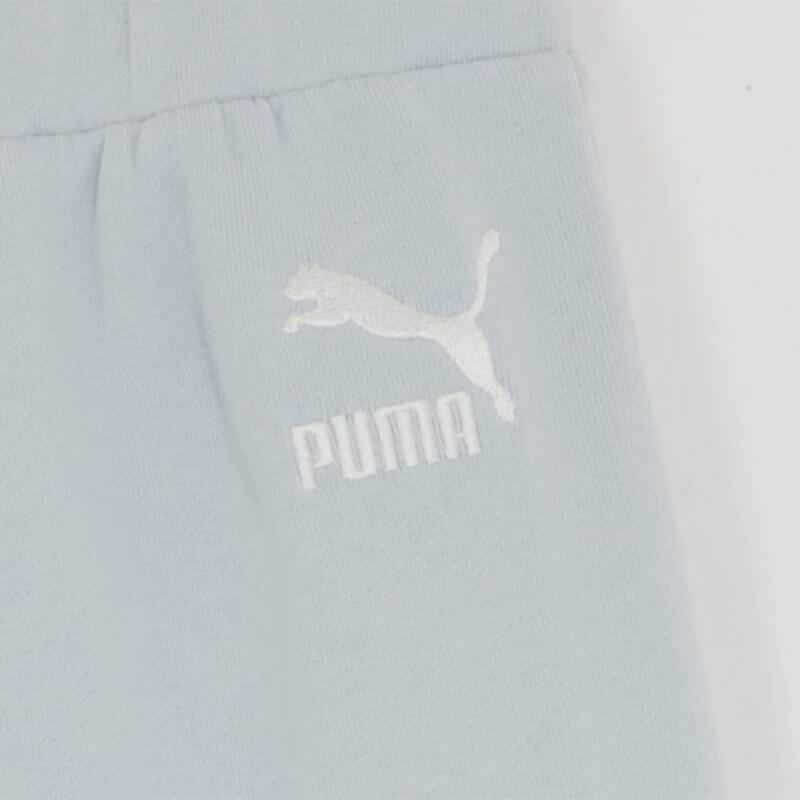 Puma Letter Print Mid Waist Straight Casual Pants Women Bottoms Light-Blue 625169-80