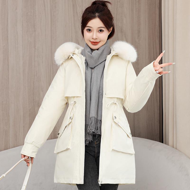 Autumn Winter Thicken Warm Parka Women Casual Sweety Solid Color Big Pocket Loose Hooded Coat Jackets Outwear