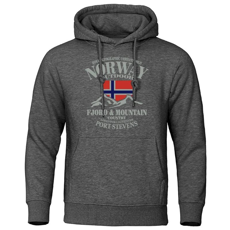 Sweats à capuche Montagne Fjord Norvège pour Homme Automne Street Hoodie Ample Mode de Haute Qualité Sweat à Capuche Surdimensionné Vêtements Décontractés Sweats à Capuche & Sweat-shirts Homme