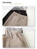 Women's 2024 Merino Wool Wide-Leg Pants - Nine-Point, Straight-Leg, Coffee Color