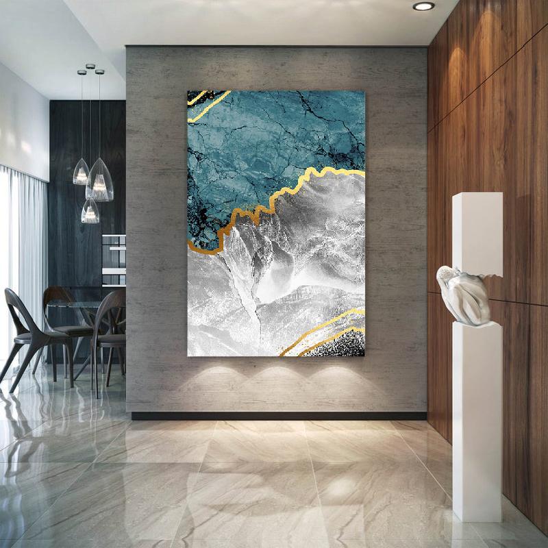 Modern Abstract Gold Marble Interior Texture Background Canvas Painting Poster Print Wall Art Picture Living Room Home Decor