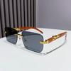 Classic Rimless Square Sunglasses Women Men Designer Brand Sun Glasses Female Male Personality Metal Mirror Oculos De Sol