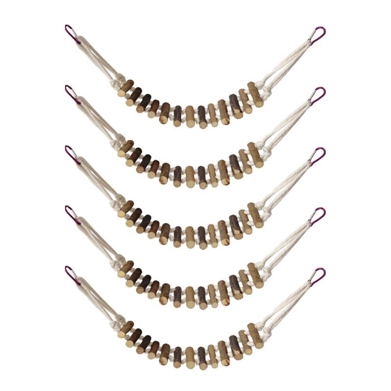 

5pack Parrots Wood Birds Swing Reliability Chewable Bites Bridge Birds Parakeets Toy for Parakeets and Small Parrots 1